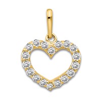14K Yellow Gold CZ Children's Heart Pendant view 1