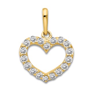 14k CZ Children's Heart Pendant