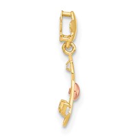 14K Yellow and Rose Gold CZ Children's Rocking Horse Pendant view 2