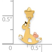 14K Yellow and Rose Gold CZ Children's Rocking Horse Pendant view 4