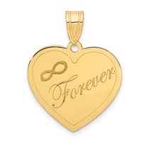 14K Infinity Forever Laser Cut Charm Heart Pendant view 1