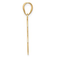 14K Yellow Gold Heart Charm with Cut-Out Awareness Ribbon view 2