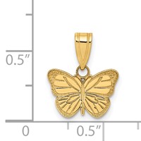 14K Yellow Gold Laser Cut Butterfly Charm view 3