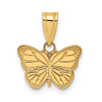 14K Yellow Gold Laser Cut Butterfly Charm view 1