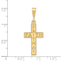 14K Yellow Gold Laser Cut Faith Cross Charm view 3