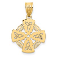 14K Yellow Gold Laser-Cut Celtic Cross Charm view 4