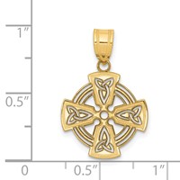 14K Yellow Gold Laser-Cut Celtic Cross Charm view 3