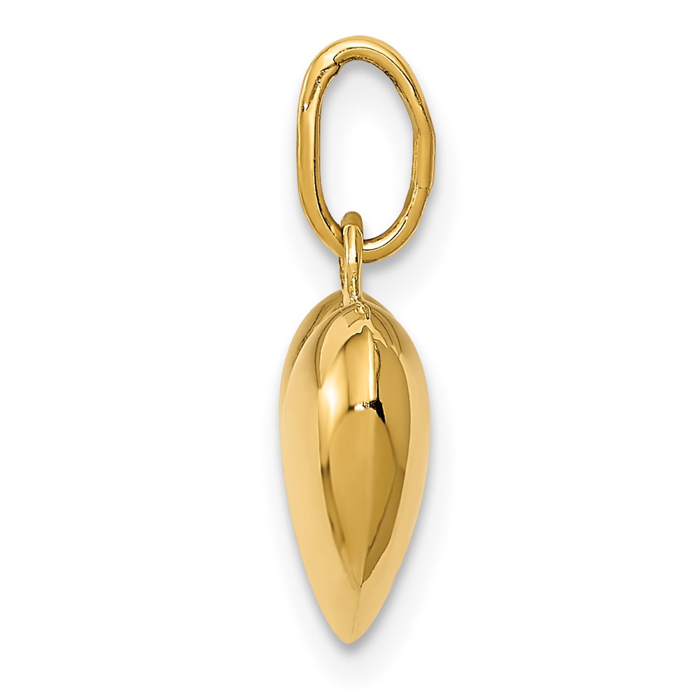 14K Polished 3-D Puffed Heart Charm (YC1212)