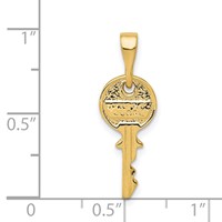 14K Yellow Gold Polished Key Charm view 3