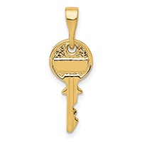 14K Yellow Gold Polished Key Charm view 1