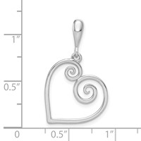 14K White Gold Swirl Heart Pendant view 3