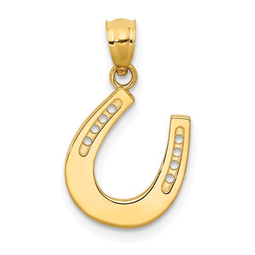 14K Yellow Gold Gold Polished Horseshoe Pendant