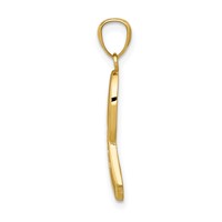 14K Polished Hope Awareness Ribbon Pendant view 2