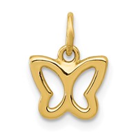 14K Polished Butterfly Pendant view 1