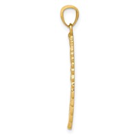 14K Yellow Gold Polished and Textured Angel Wing Pendant view 2