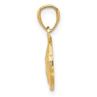 14K Yellow Gold Gold Polished and Textured Sand Dollar Pendant view 2
