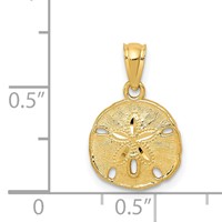 14K Yellow Gold Gold Polished and Textured Sand Dollar Pendant view 3
