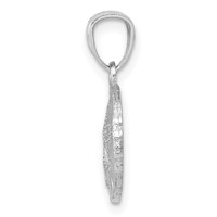 14K White Gold Polished and Textured Sand Dollar Pendant view 2