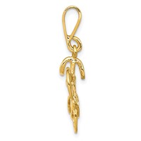 14kt Yellow Gold Polished 3-D Bicycle Pendant view 2