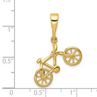 14kt Yellow Gold Polished 3-D Bicycle Pendant view 3