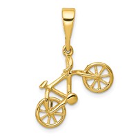 14kt Yellow Gold Polished 3-D Bicycle Pendant view 1