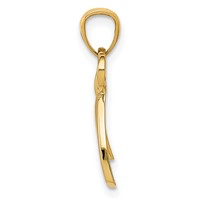 14K Yellow Gold Gold Polished Small Ribbon Bow Pendant view 2