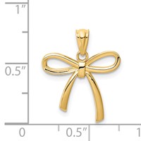 14K Yellow Gold Gold Polished Small Ribbon Bow Pendant view 3