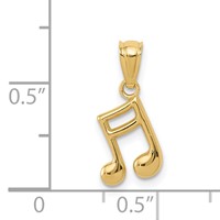 14K Yellow Gold Gold Polished Music Note Pendant view 3