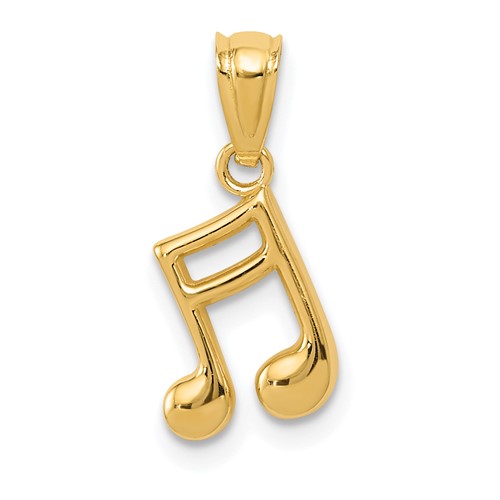 14K Yellow Gold Gold Polished Music Note Pendant