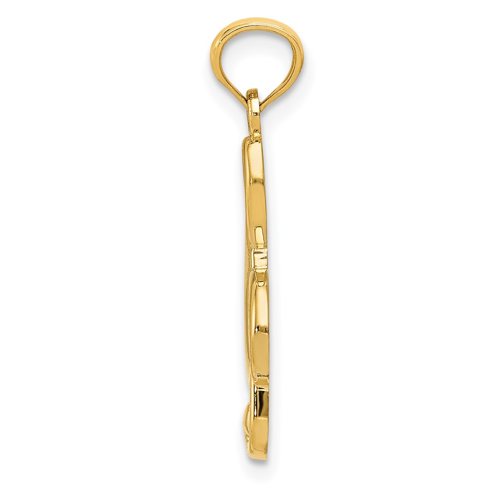 14k Gold Polished Treble Clef Pendant (YC1261)