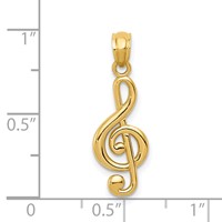 14K Yellow Gold Gold Polished Treble Clef Pendant view 3