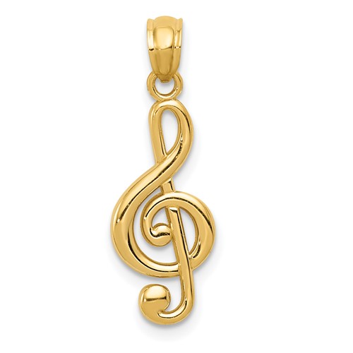 14K Yellow Gold Gold Polished Treble Clef Pendant