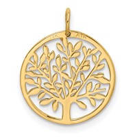 14K Yellow Gold Round Tree Pendant view 4
