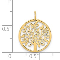 14K Yellow Gold Round Tree Pendant view 3