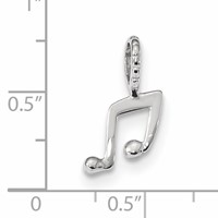14K White Gold Polished Musical Note Pendant view 3