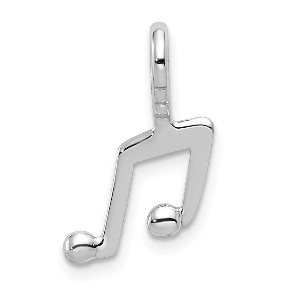 14K White Gold Polished Musical Note Pendant