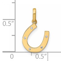 14K Yellow Gold CZ Horseshoe Pendant view 3