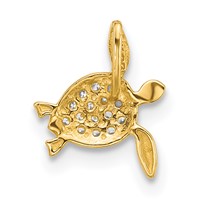 14K CZ Sea Turtle Chain Slide view 4