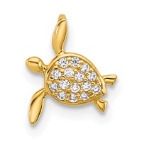 14K CZ Sea Turtle Chain Slide view 1