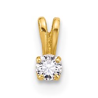 14K Yellow Gold Tiny 2.5mm CZ Pendant view 1
