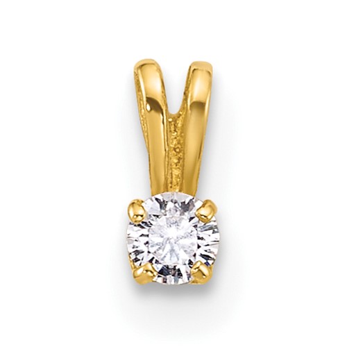 14K Yellow Gold Tiny 2.5mm CZ Pendant