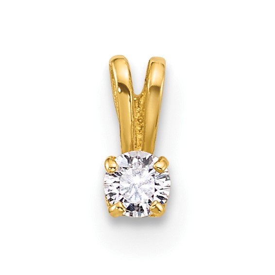 14k Tiny 2.5mm CZ Childrens Pendant