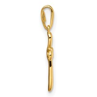 14K Yellow Gold CZ Cross Pendant view 2