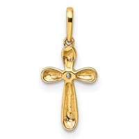 14K Yellow Gold CZ Cross Pendant view 4