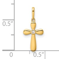 14K Yellow Gold CZ Cross Pendant view 3