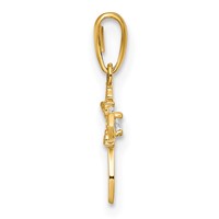 14K Yellow Gold Fancy CZ Cross Pendant view 2