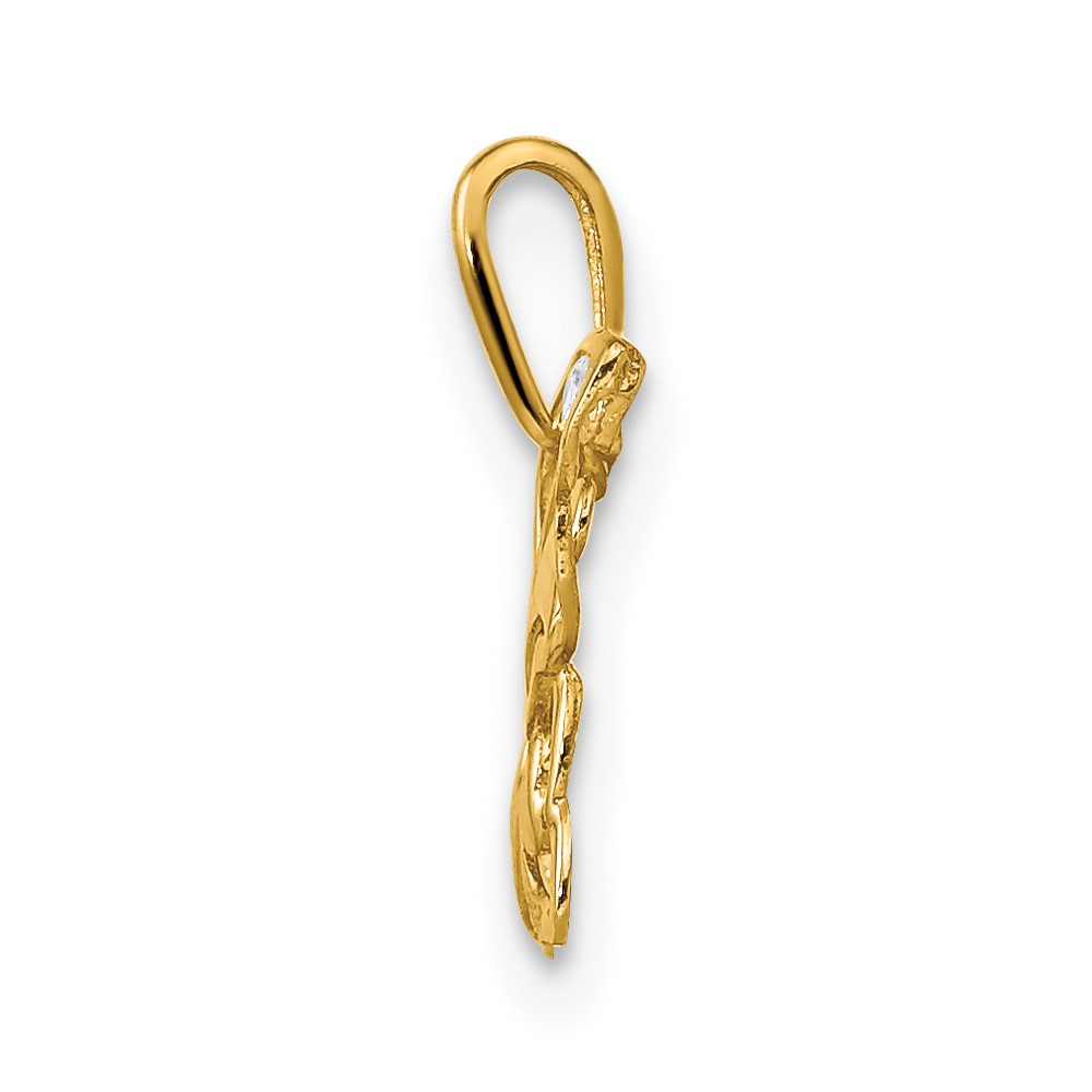 14k Polished CZ Butterfly Pendant (YC1304)