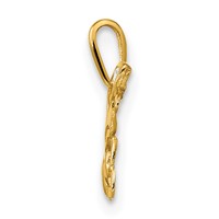 14K Yellow Gold Polished CZ Butterfly Pendant view 2