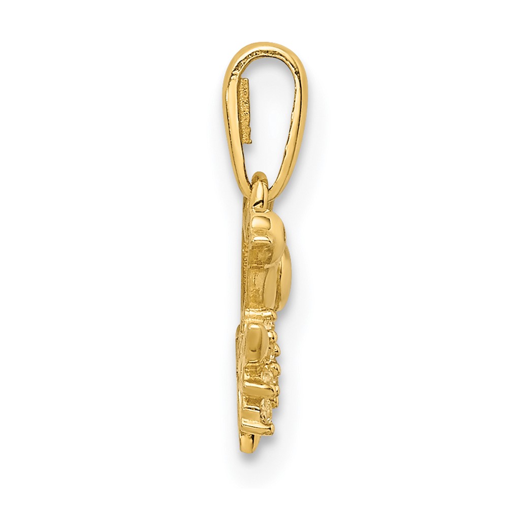 14K Bird on a Branch CZ Pendant (YC1317)