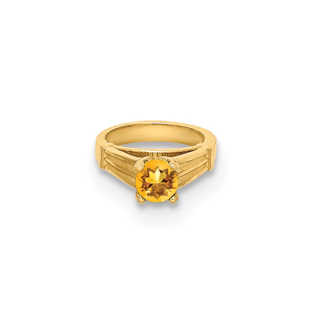 14K 3D Ring with Yellow CZ Charm (YC1332)